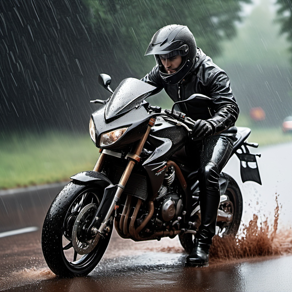 Motorcycling in the wet